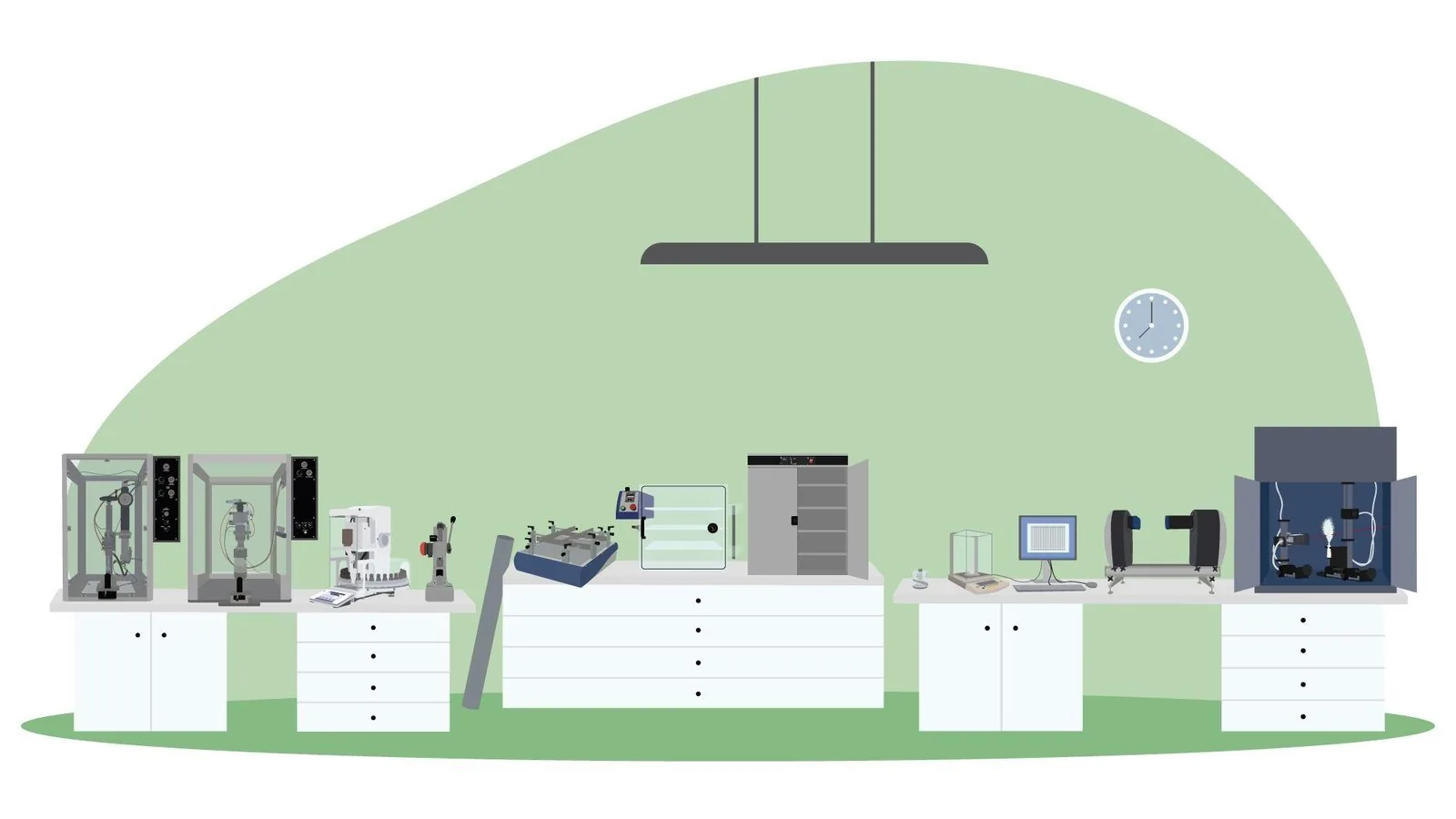 Illustration laboratoire - fond vert